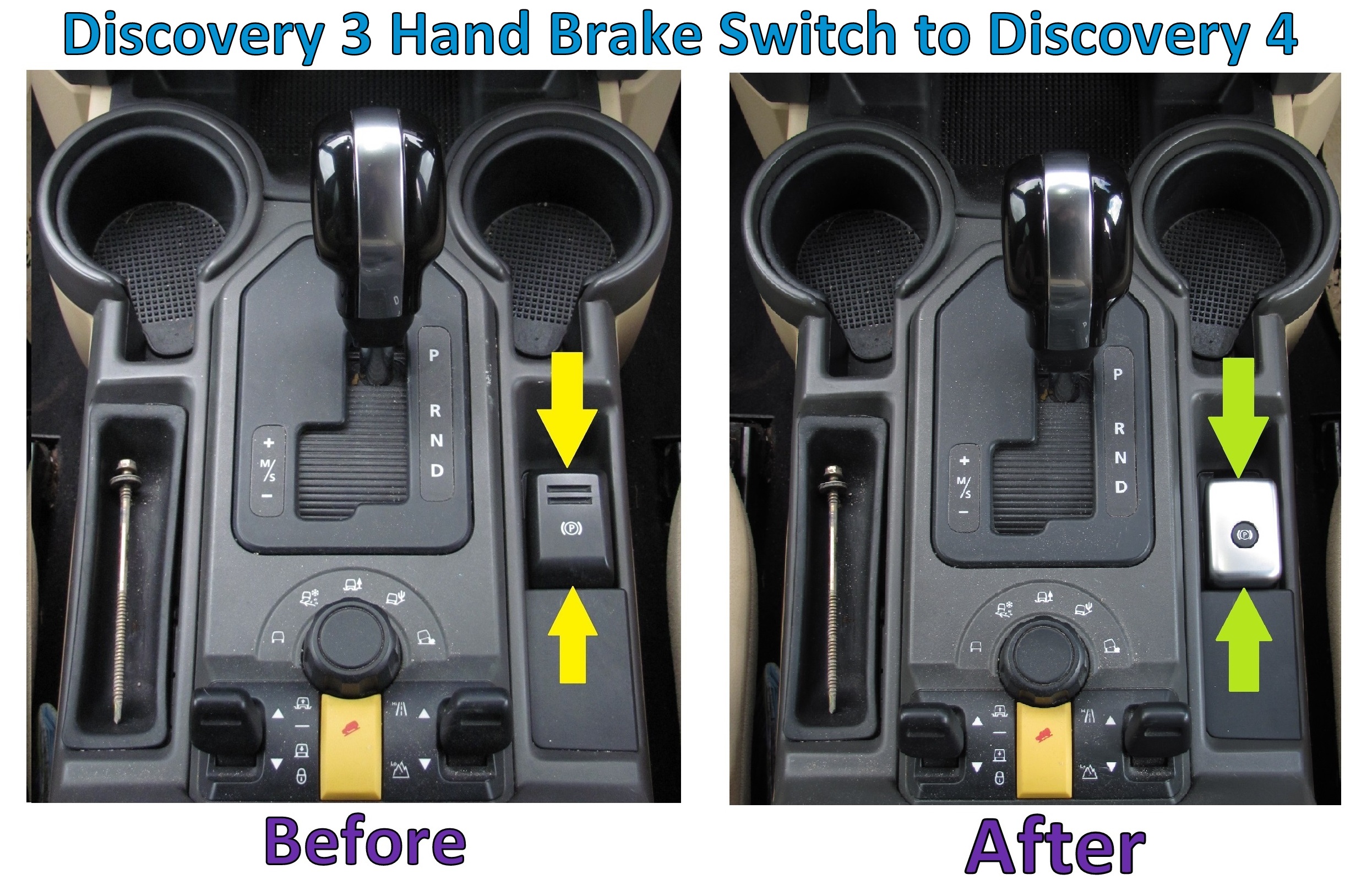 Land Rover Discovery 3 Hand Brake Switch Black interior break park